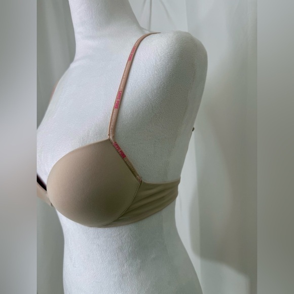 PINK Victoria’s Secret Vintage Super Push Up Bra In Nude Size 34A - Picture 4 of 11
